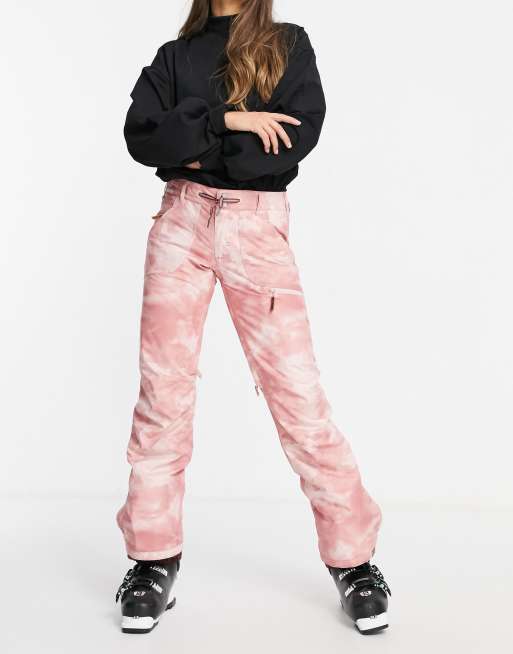 roxy nadia snowboard pants silver pink