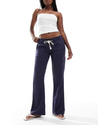 Roxy Oceanside Pant in Mood Indigo-Navy