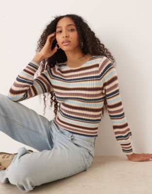 Roxy - Playa Morning - Langärmliger Cropped-Pullover in Himmelblau