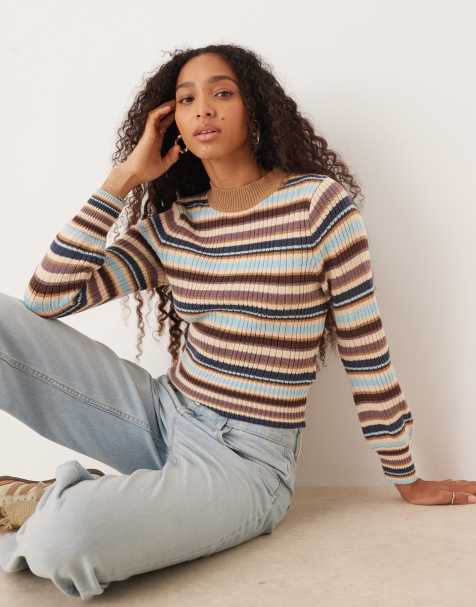 Roxy Playa morning long sleeve cropped jumper in sky blue - view 1