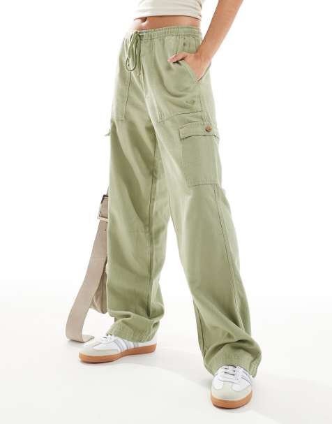 Roxy Precious   cargo pant in oil green - view 1