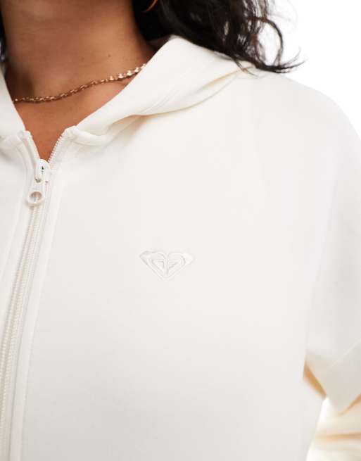 Roxy Rise & vibe sweet zip-up hoodie in buttercream, 2 of 4