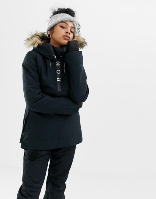 Roxy Shelter ski jacket ASOS black in 