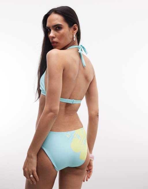 Roxy - Slip bikini stile tropicale blu, 4 di 4