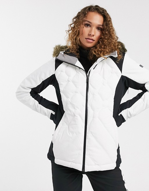 Roxy Snow Mountain Breeze ski jacket in quilted white
