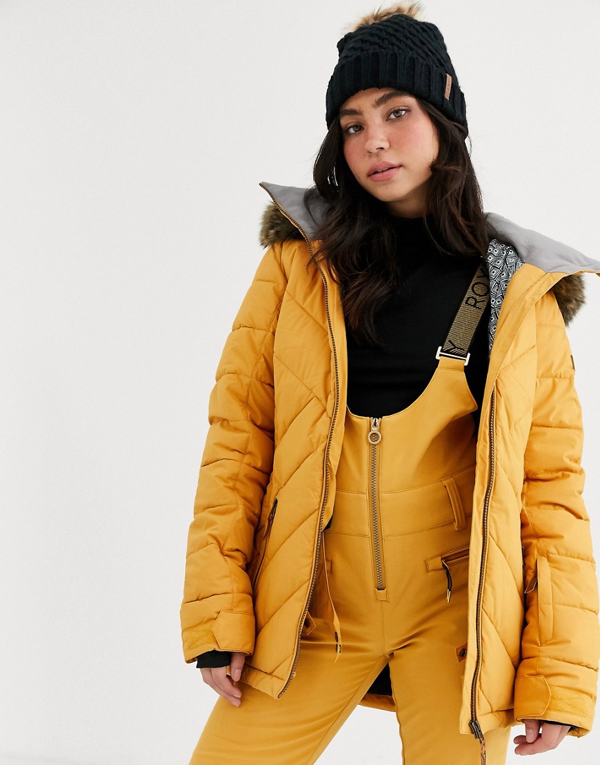 Roxy - Snow Quin - Gewatteerd ski-jack in geel