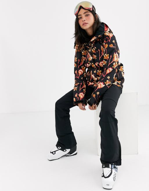 Roxy Snow Torah Bright Jetty ski jacket in floral black ASOS