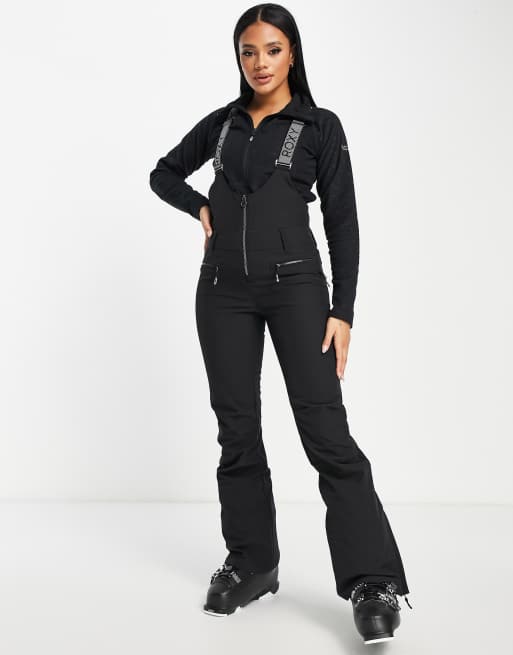 Roxy Summit ski bib pants in black | ASOS