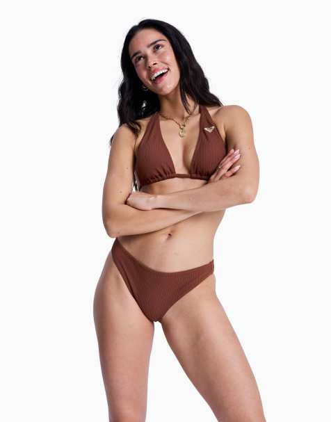 Roxy Sunshine  medium coverage bikini bottoms in cappuccino - view 1