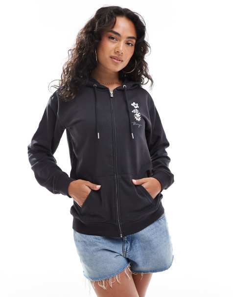 Roxy Surf stoked full zip hoodie in phantom - view 1