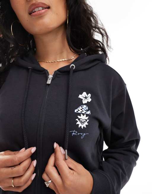 Roxy Twilight Mood Thermal Hoodie Anthracite Green Roxy Twilight