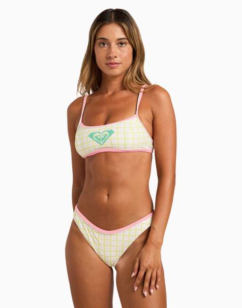 Roxy The swell  bralette bikini top in cloud dancer swell plaid - view 1