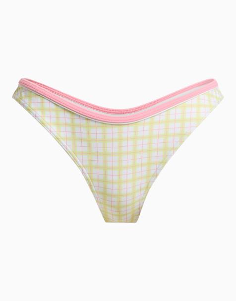Roxy The swell  thong bikini bottoms in cloud dancer swell plaid - view 1