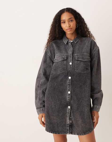 Long Sleeve Denim Dresses | Long Sleeve Mini Denim Dresses