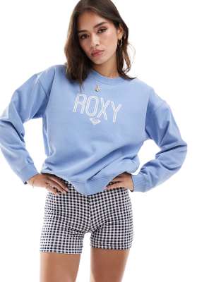 Roxy - Until Daylight - Blaues Sweatshirt mit Rundhalsausschnitt