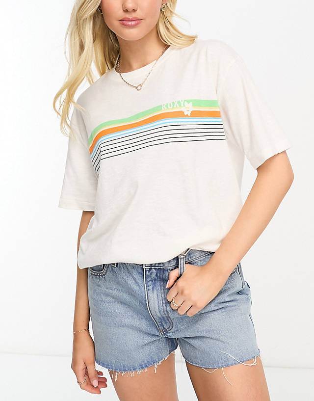 Roxy - vibrations oversized t-shirt in white
