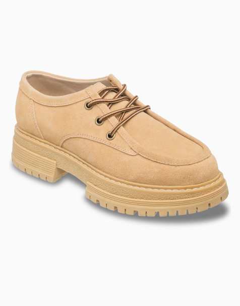 Roxy Work it low leather trainers in tan - view 1