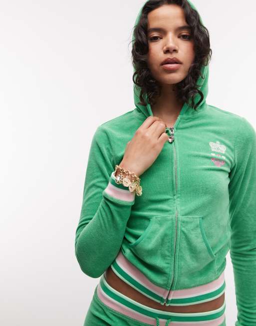 Roxy X Juicy Couture - Hoodie van velours in middengroen, 5 van 6