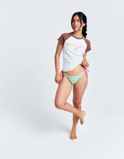 Roxy X Juicy Couture raglan short sleeve top in brown, 4 of 7