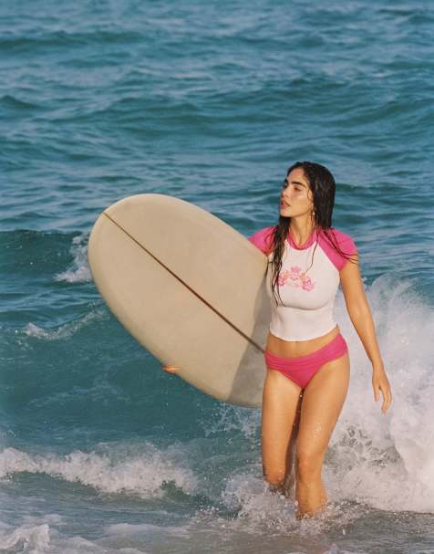 Roxy x Juicy Couture - Top de bain à manches raglan - Blanc - view 1