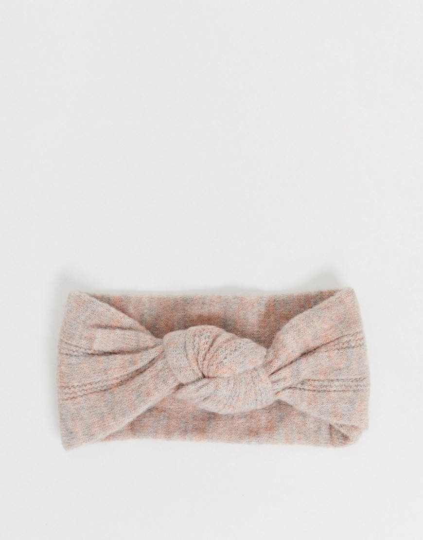 фото Розовая ажурная повязка на голову с узлом asos design-розовый