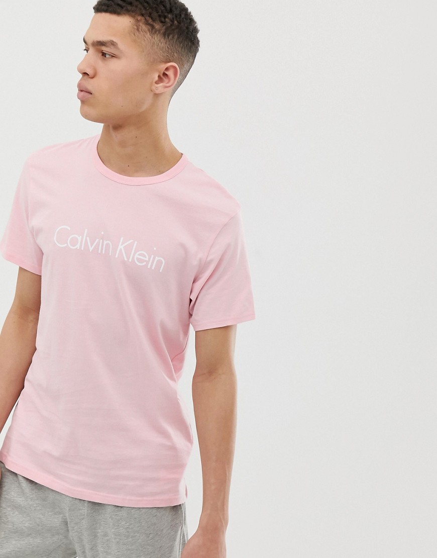 фото Розовая футболка для дома с круглым вырезом calvin klein-розовый
