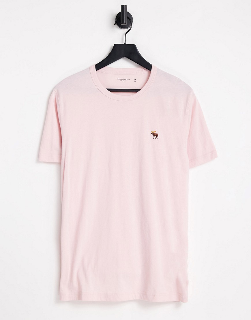 фото Розовая футболка с 3d-логотипом abercrombie & fitch-розовый цвет