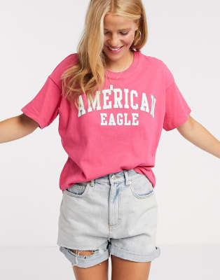 фото Розовая футболка с короткими рукавами american eagle-розовый