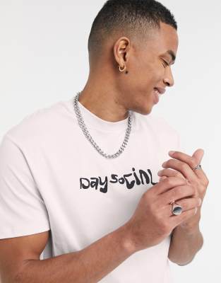 фото Розовая футболка с логотипом asos daysocial-розовый цвет asos day social