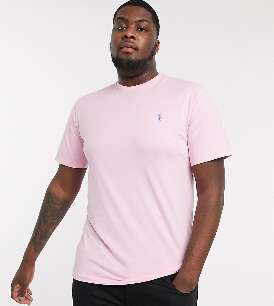фото Розовая футболка с логотипом polo ralph lauren big & tall-розовый
