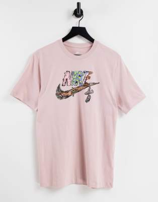 Футболки с принтом Розовая футболка с принтом на груди Nike Fantasy Creature-Розовый цвет