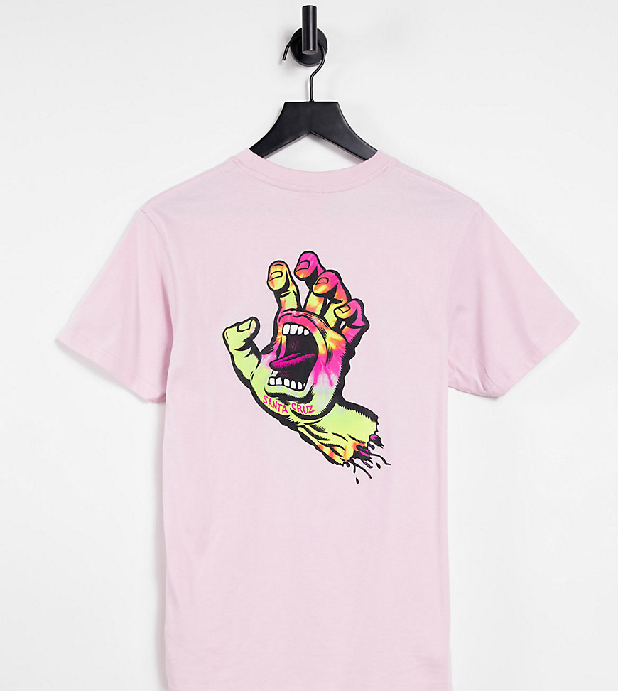 Розовая футболка с принтом руки с эффектом тай-дай  – эксклюзивно для ASOS-Розовый цвет Santa Cruz 11853689