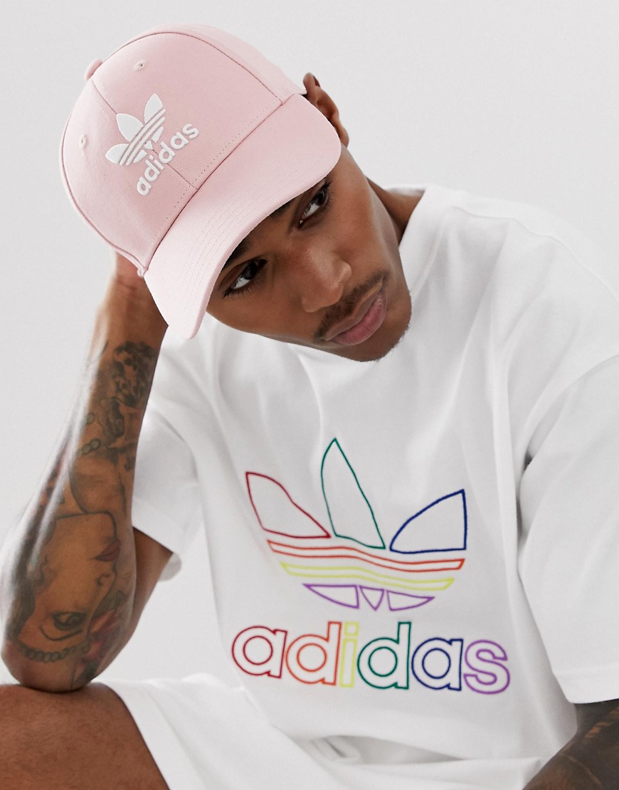 фото Розовая кепка с логотипом adidas originals-розовый