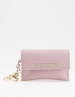 фото Розовая кредитница с дизайном в виде брелока valentino bags-розовый цвет