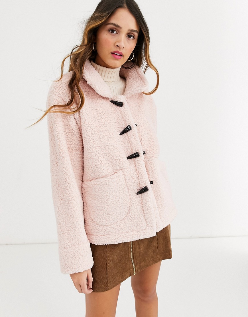 фото Розовая куртка с искусственным мехом qed london-розовый