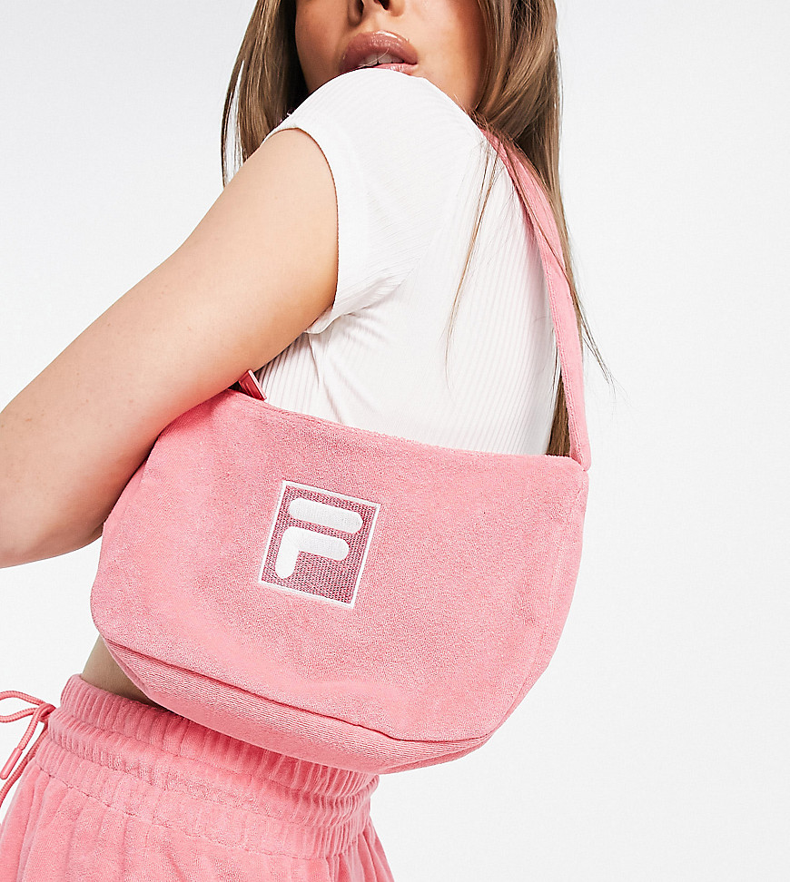 фото Розовая махровая сумка fila-розовый цвет