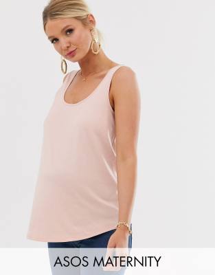 фото Розовая майка из органического хлопка эксклюзивно для asos design maternity-розовый asos maternity