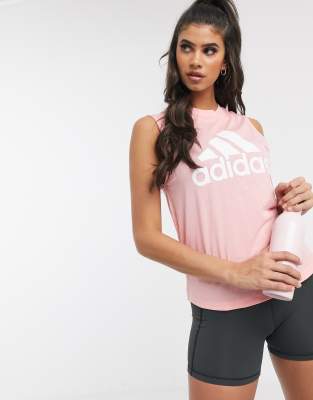 фото Розовая майка с логотипом adidas training-розовый adidas performance