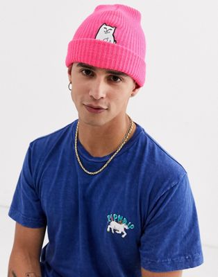 фото Розовая шапка-бини с логотипом \"lord nermal\" ripndip-розовый rip n dip