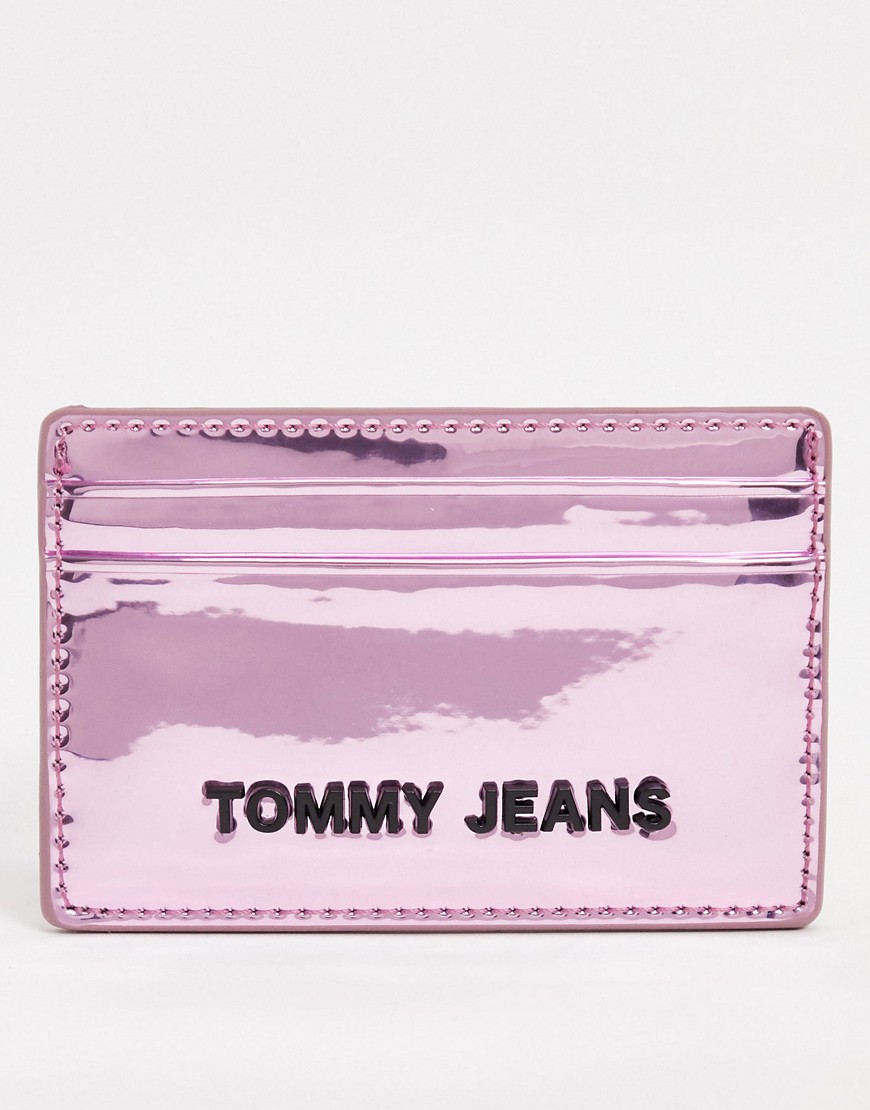 фото Розовая визитница с эффектом металлик tommy jeans-розовый