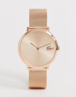 фото Розово-золотистые часы с сетчатым браслетом lacoste moon-розовый