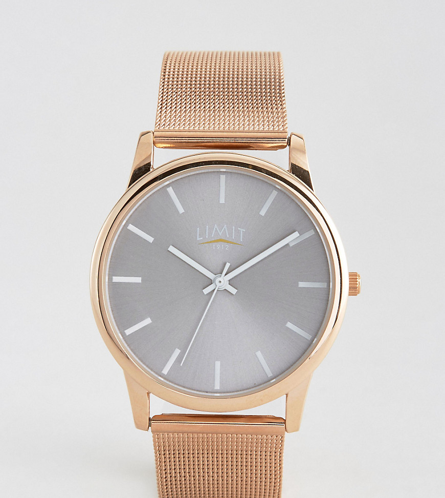 фото Розово-золотистые часы с сетчатым браслетом limit эксклюзивно для asos-золотой