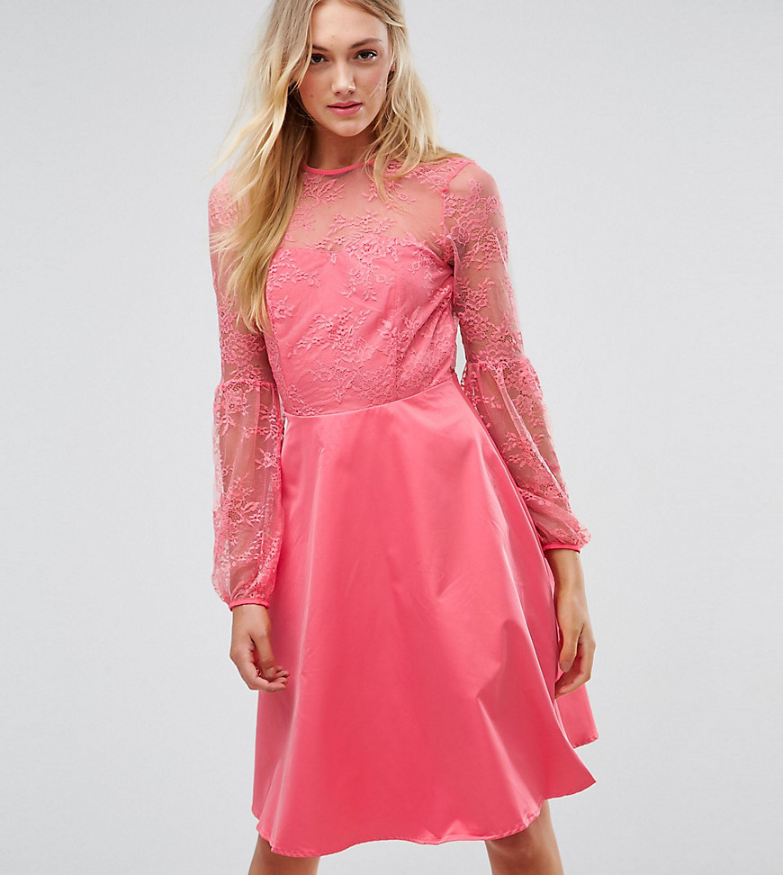 фото Розовое платье мини с пышными рукавами y.a.s tall-оранжевый