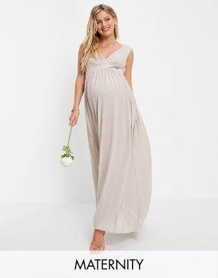 фото Розовое шифоновое платье с запахом на топе tfnc maternity bridesmaid-розовый цвет