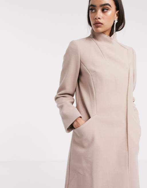 Розовое строгое пальто с запахом спереди ASOS DESIGN | ASOS