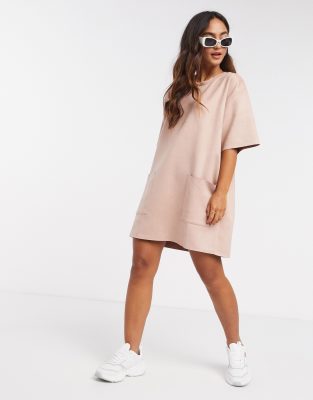 ASOS бежевое платье оверсайз