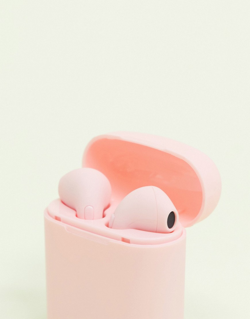 фото Розовые беспроводные наушники с чехлом для зарядки skinnydip-розовый