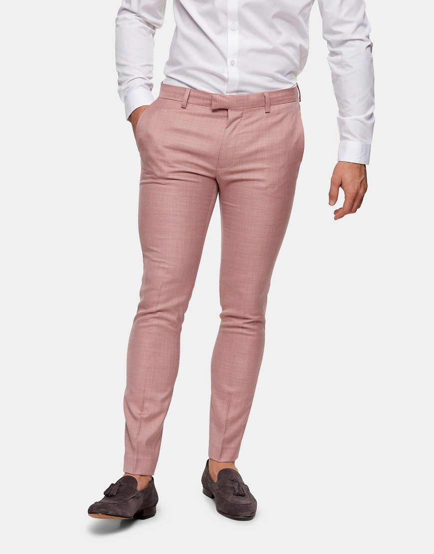 фото Розовые брюки супероблегающего кроя topman-розовый цвет