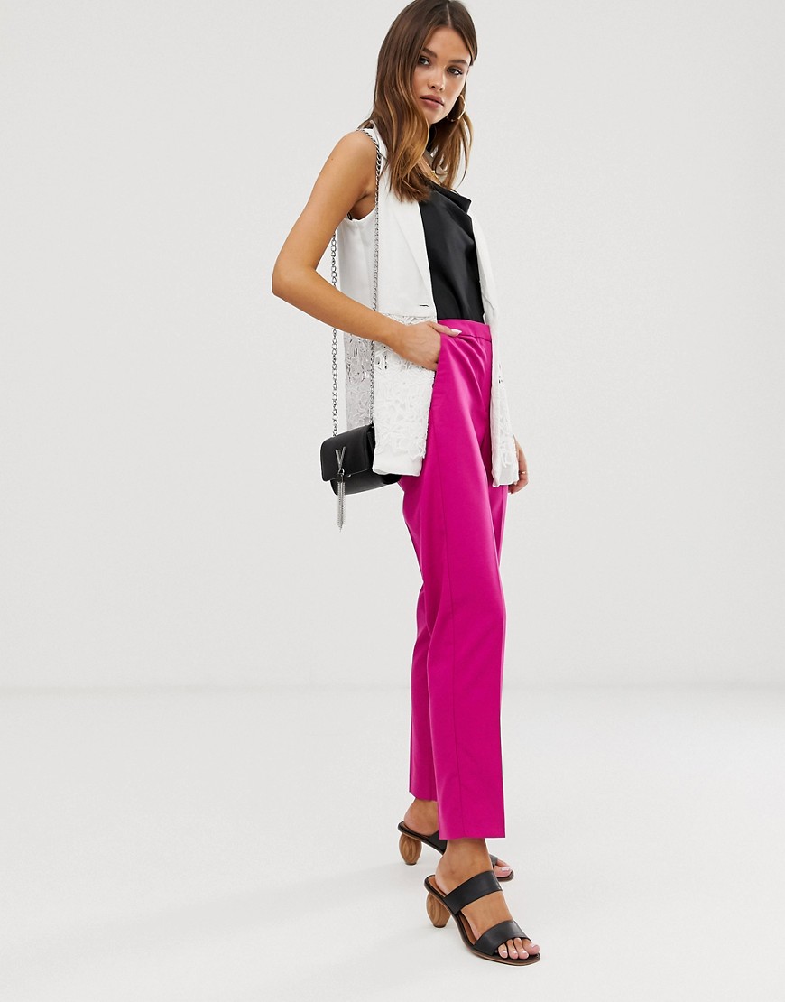 фото Розовые брюки узкого кроя vero moda-розовый