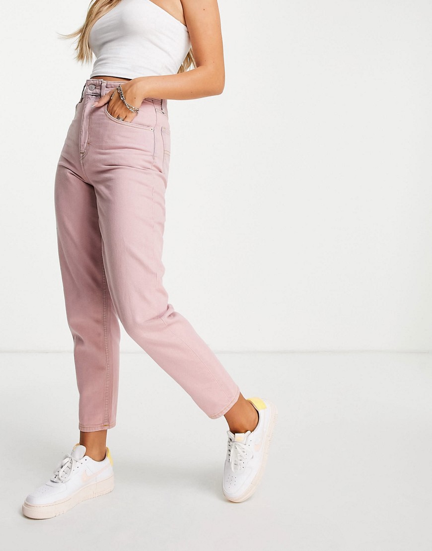 фото Розовые джинсы в винтажном стиле от комплекта tommy jeans-розовый цвет
